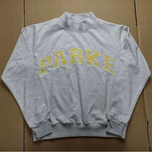 💖PARKE Women's Mockneck Sweatshirt in Gray and Yellow